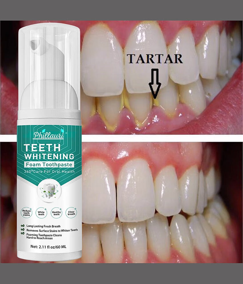 Advanced Teeth Whitening Foam | Deep Clean Oral Care with Fresh Breath Formula (60ml)
