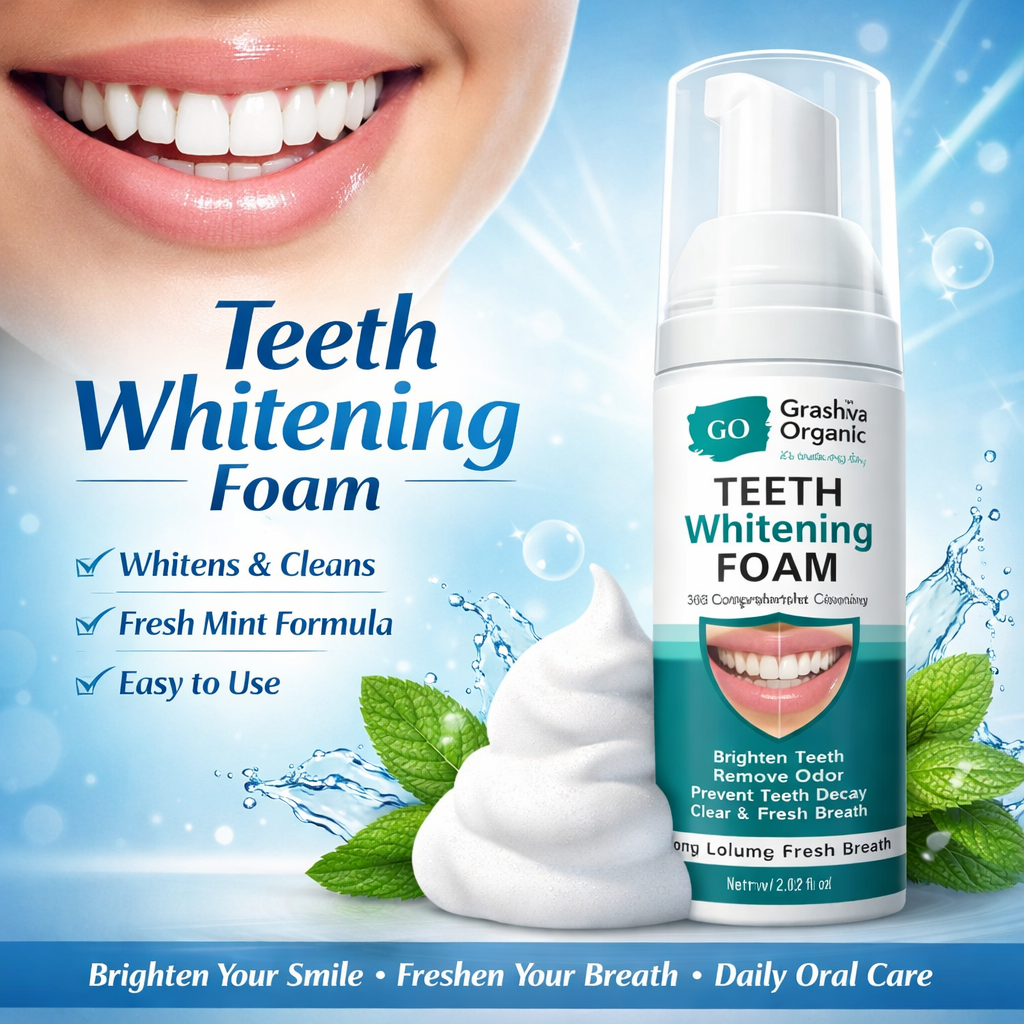 Advanced Teeth Whitening Foam | Deep Clean Oral Care with Fresh Breath Formula (60ml)