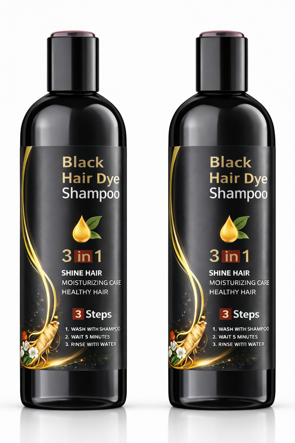 HealNest Black Herbal Hair Dye Shampoo – 3-in-1 Grey Coverage Care