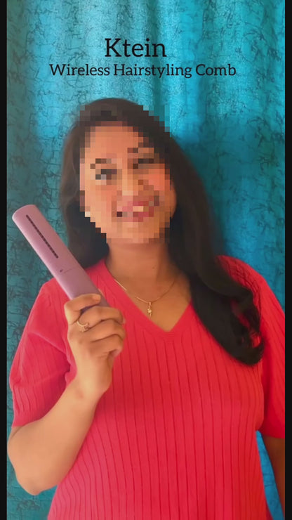 Meneflix Portable Mini Hair Straightener – Cordless, Rechargeable, Adjustable Hot Comb